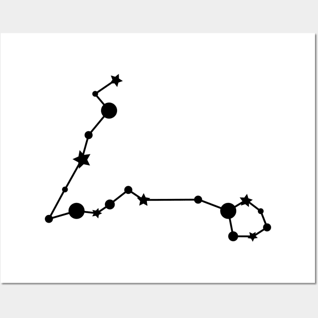 Pisces Zodiac Constellation in Black Wall Art by Kelly Gigi